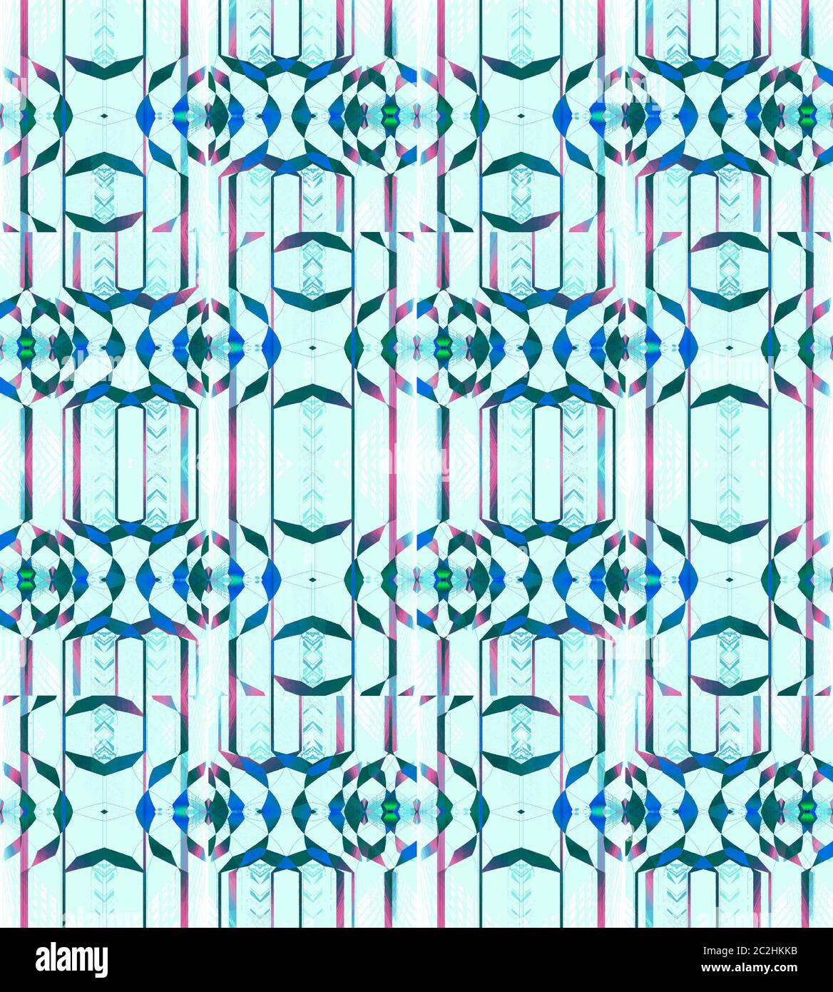 Seamless stripes pattern violet green blue aquamarine Stock Photo