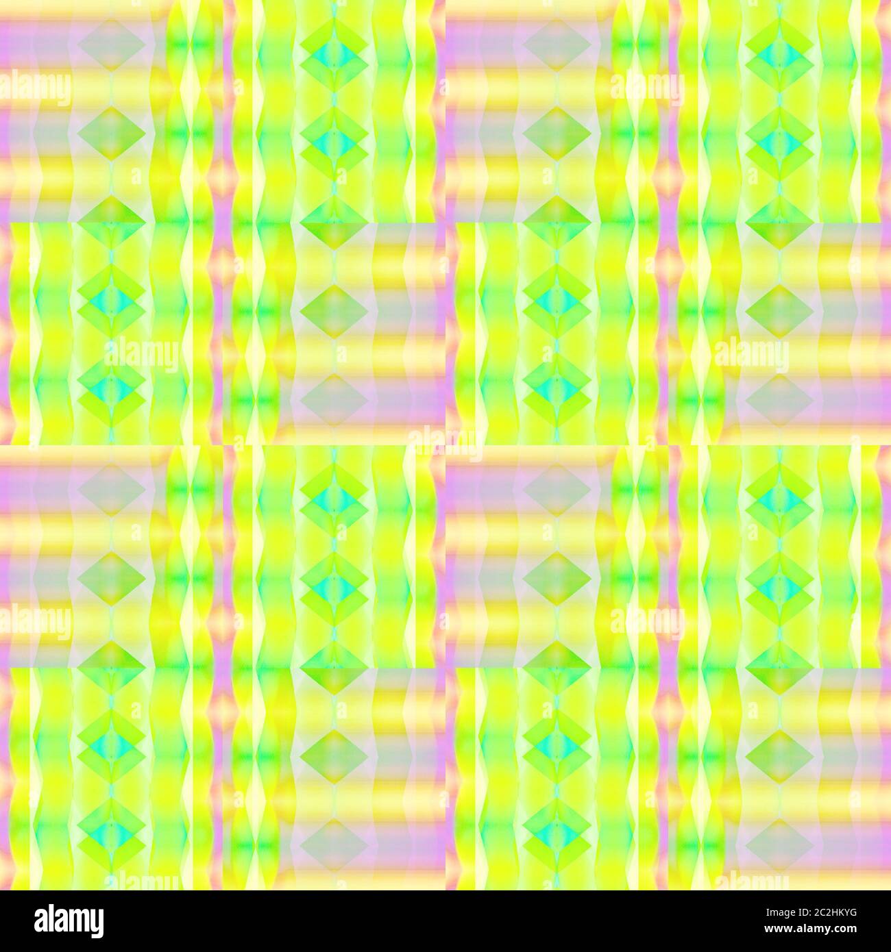 Regular Diamonds Pattern Regular diamond pattern yellow green violet with wavy lines vertically ...