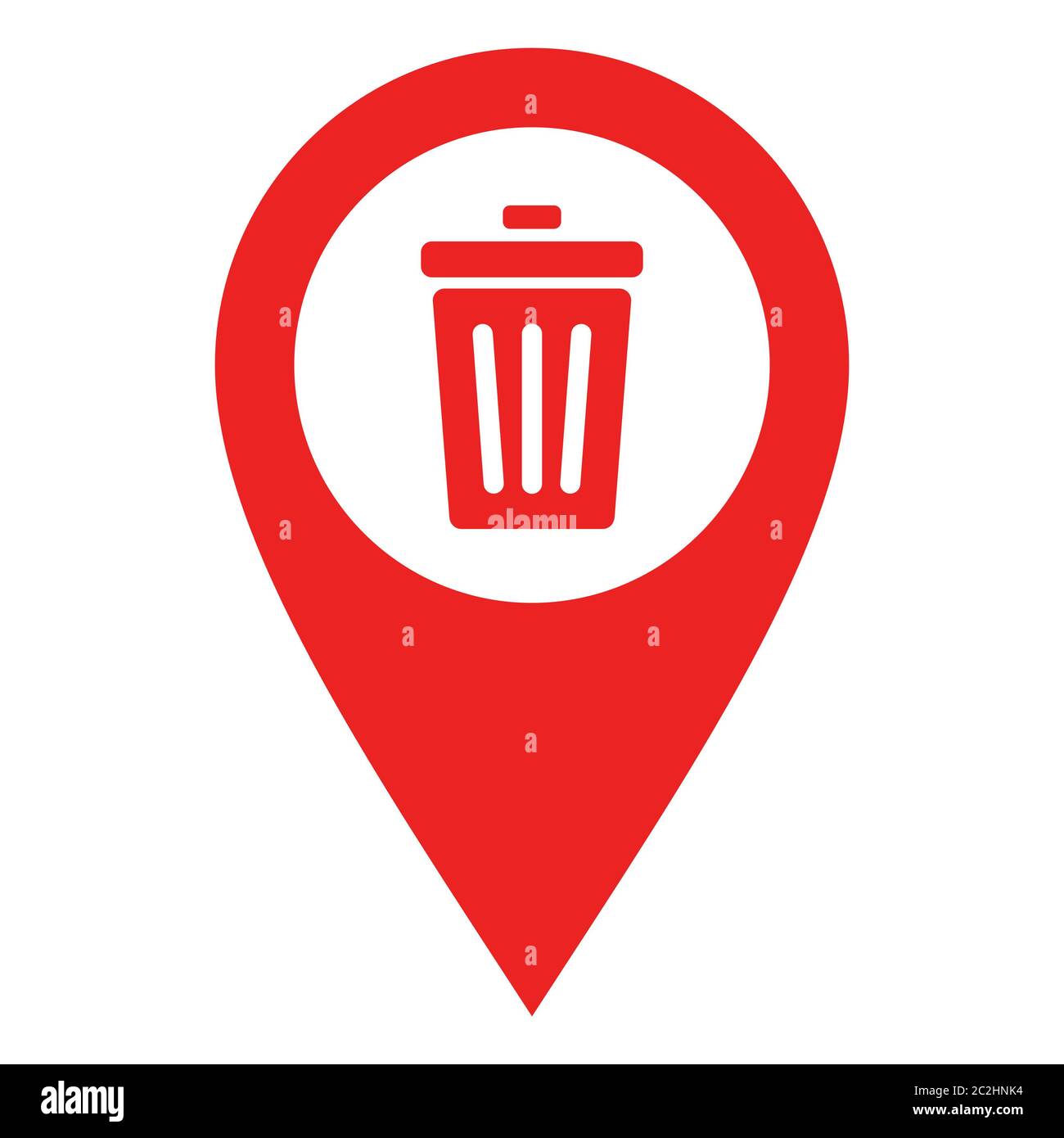 Waste bin and location pin Stock Photo Alamy