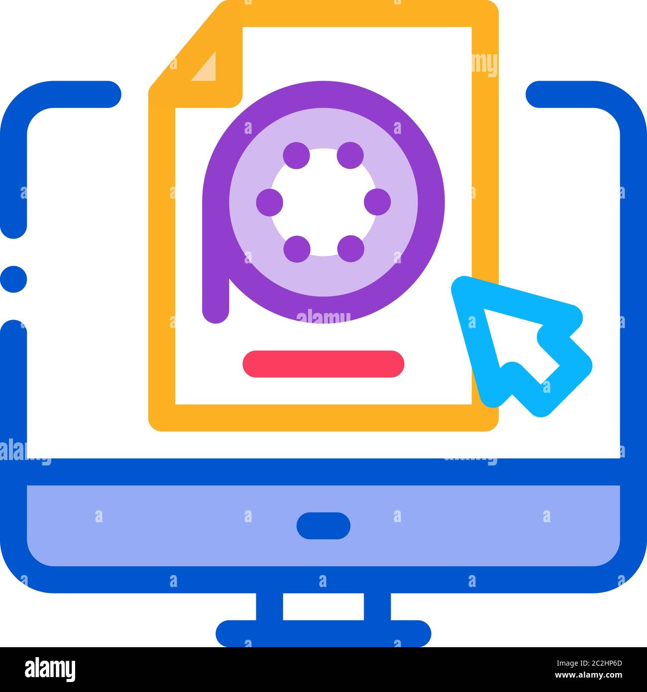 selection of video document on computer icon vector outline ...