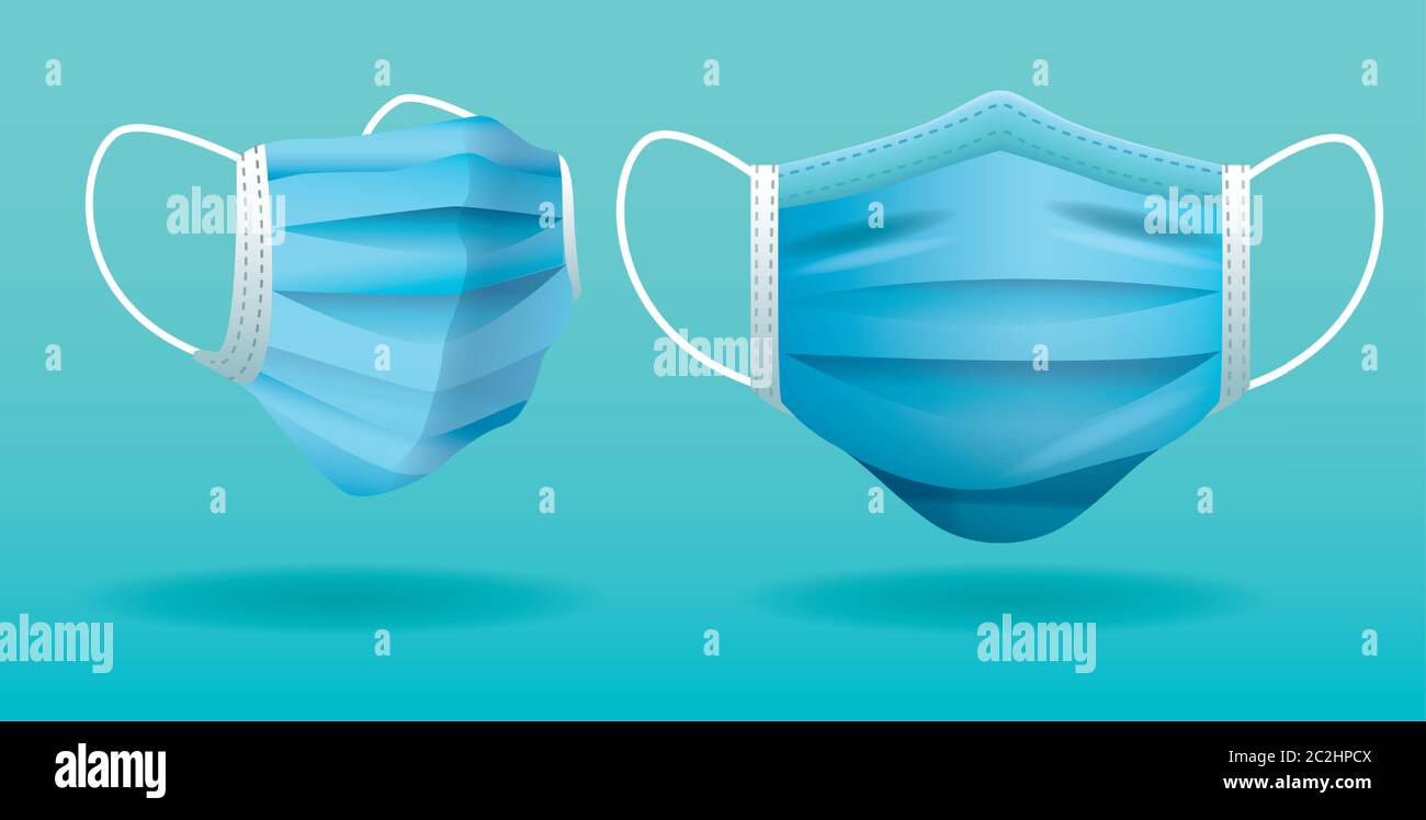 Blue surgical masks Stock Vector Images - Alamy