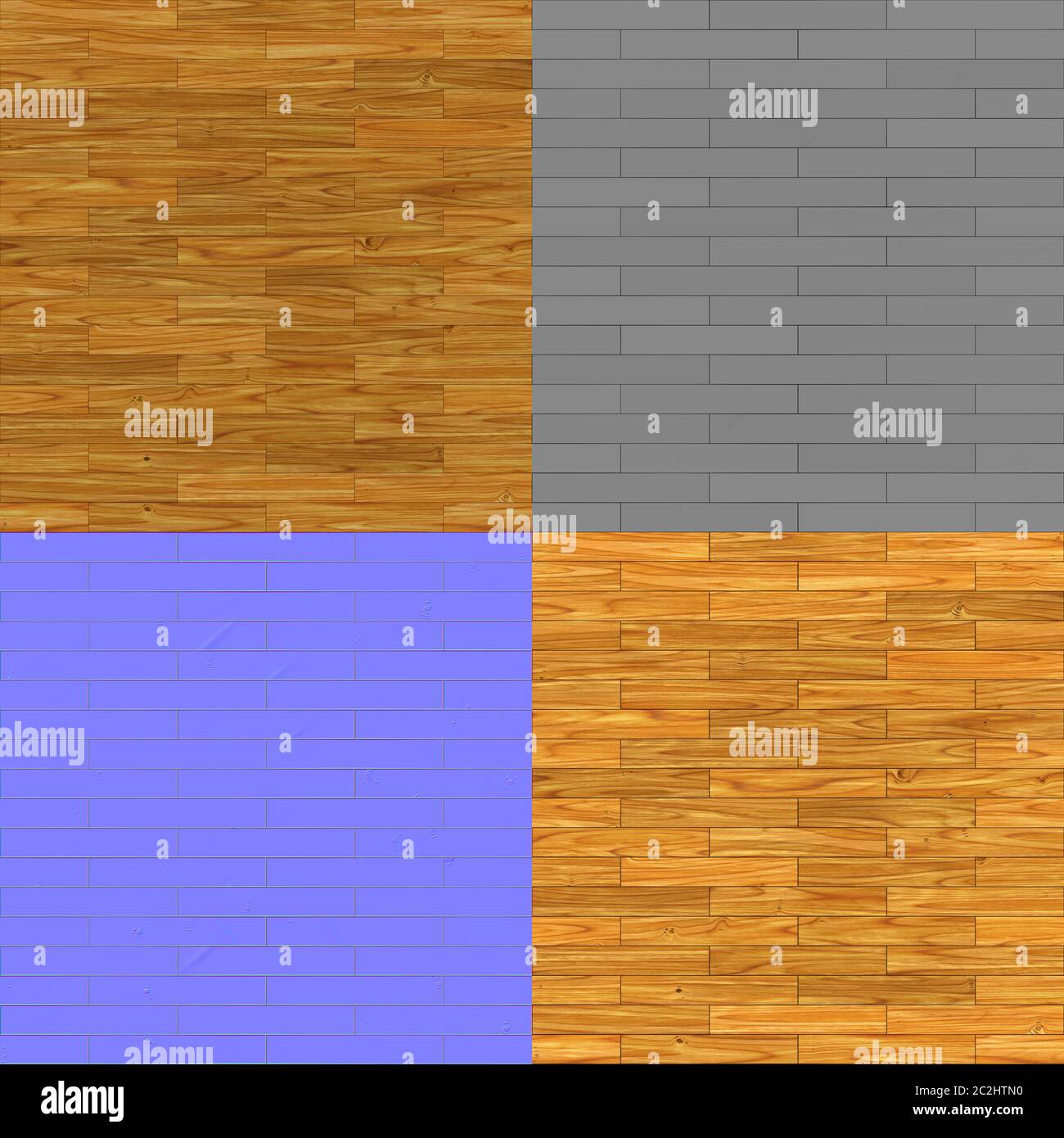 seamless parquet texture bump map diffuse map and normal map for 3d renderings Stock Photo
