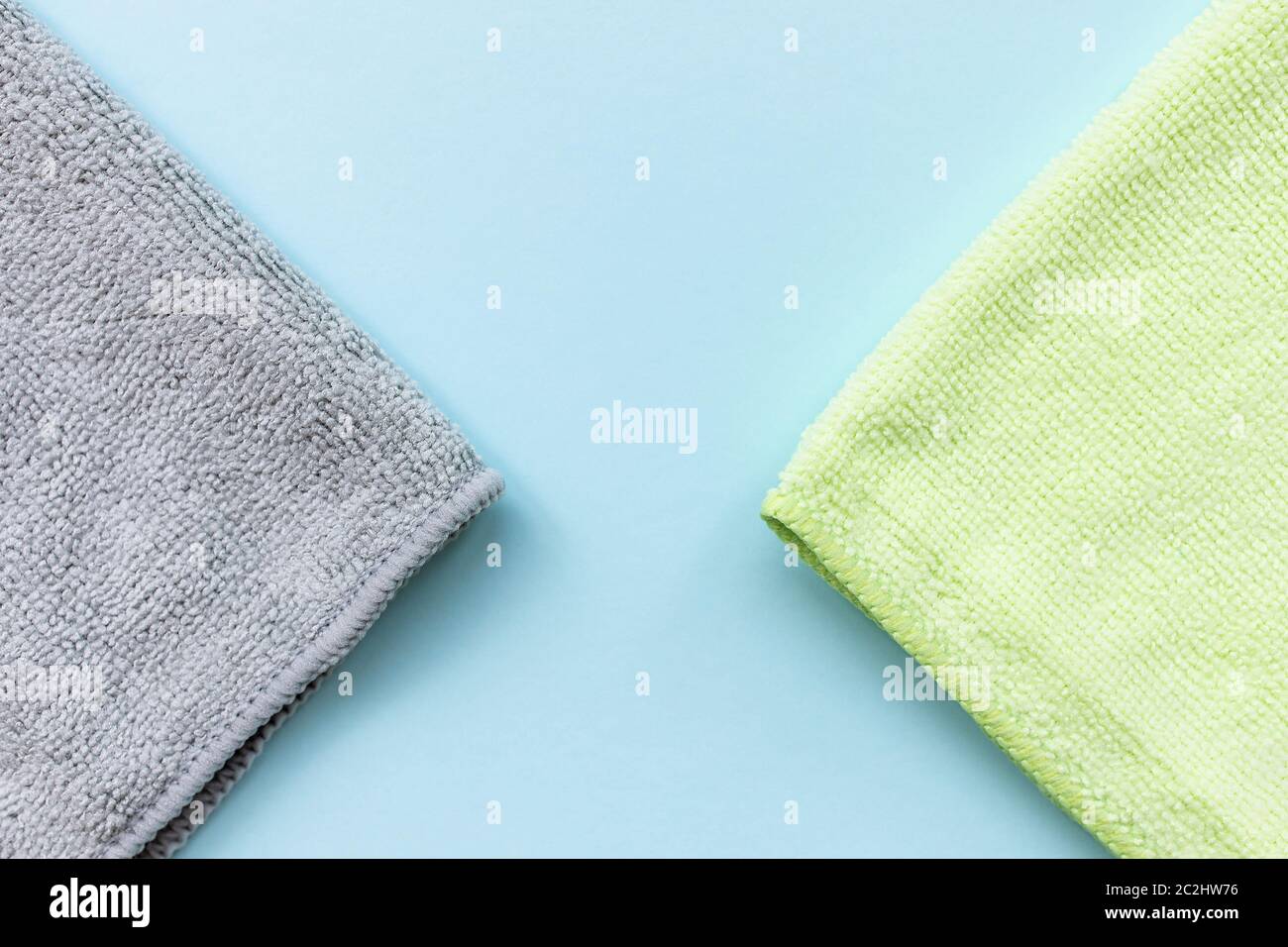 Two new microfiber cloth for cleaning and dusting Stock Photo