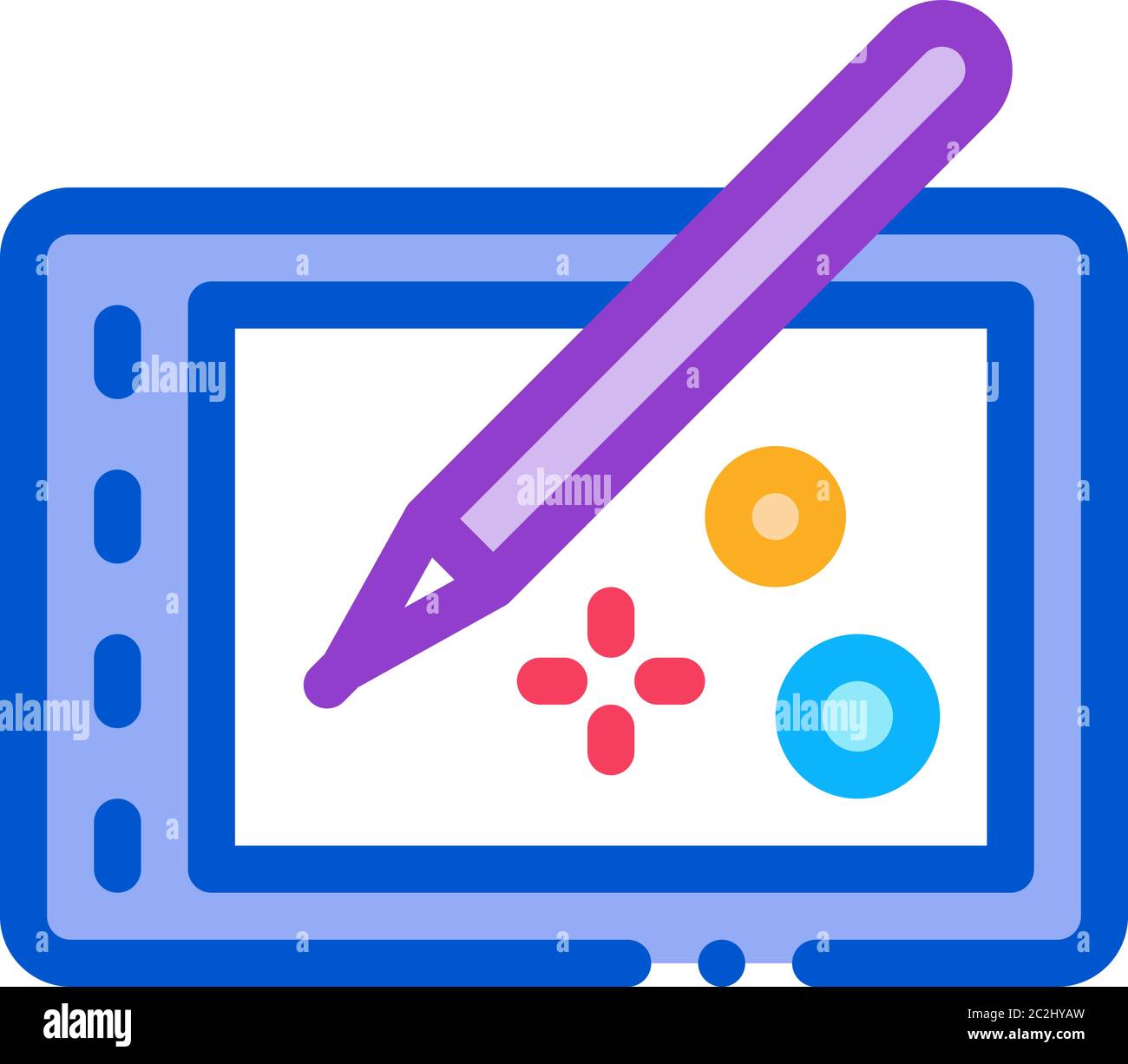 drawing on tablet icon vector outline illustration Stock Vector Image ...