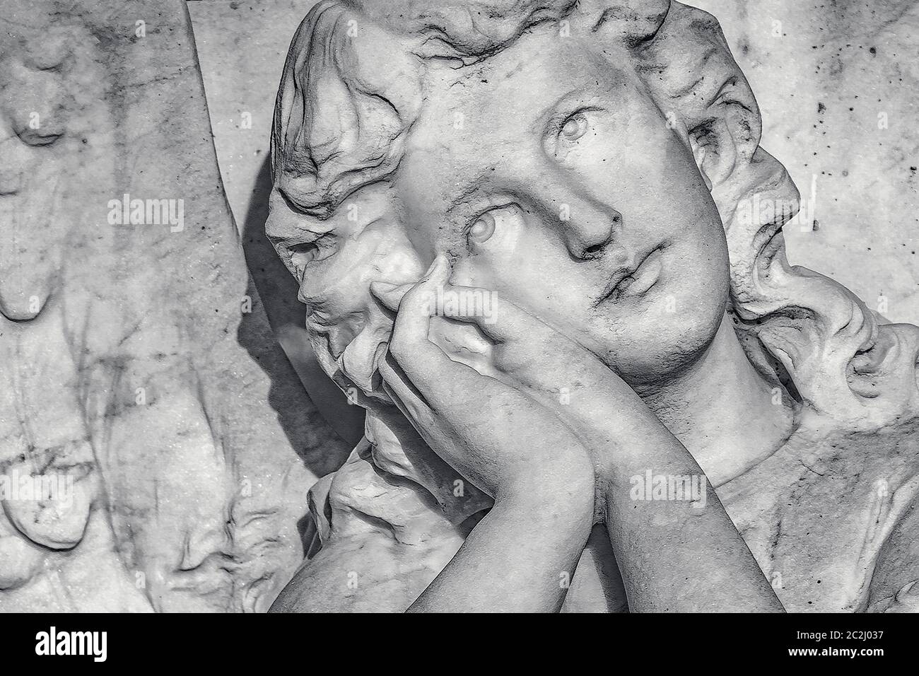 Angel Sculpture at Cemetery, Montevideo, Uruguay Stock Photo
