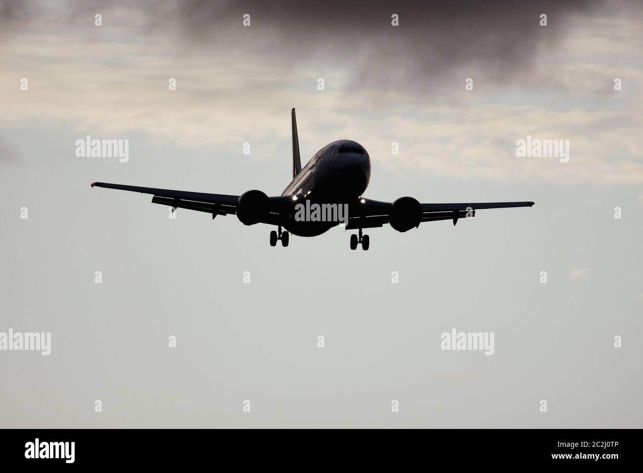 plane in the sky background Stock Photo