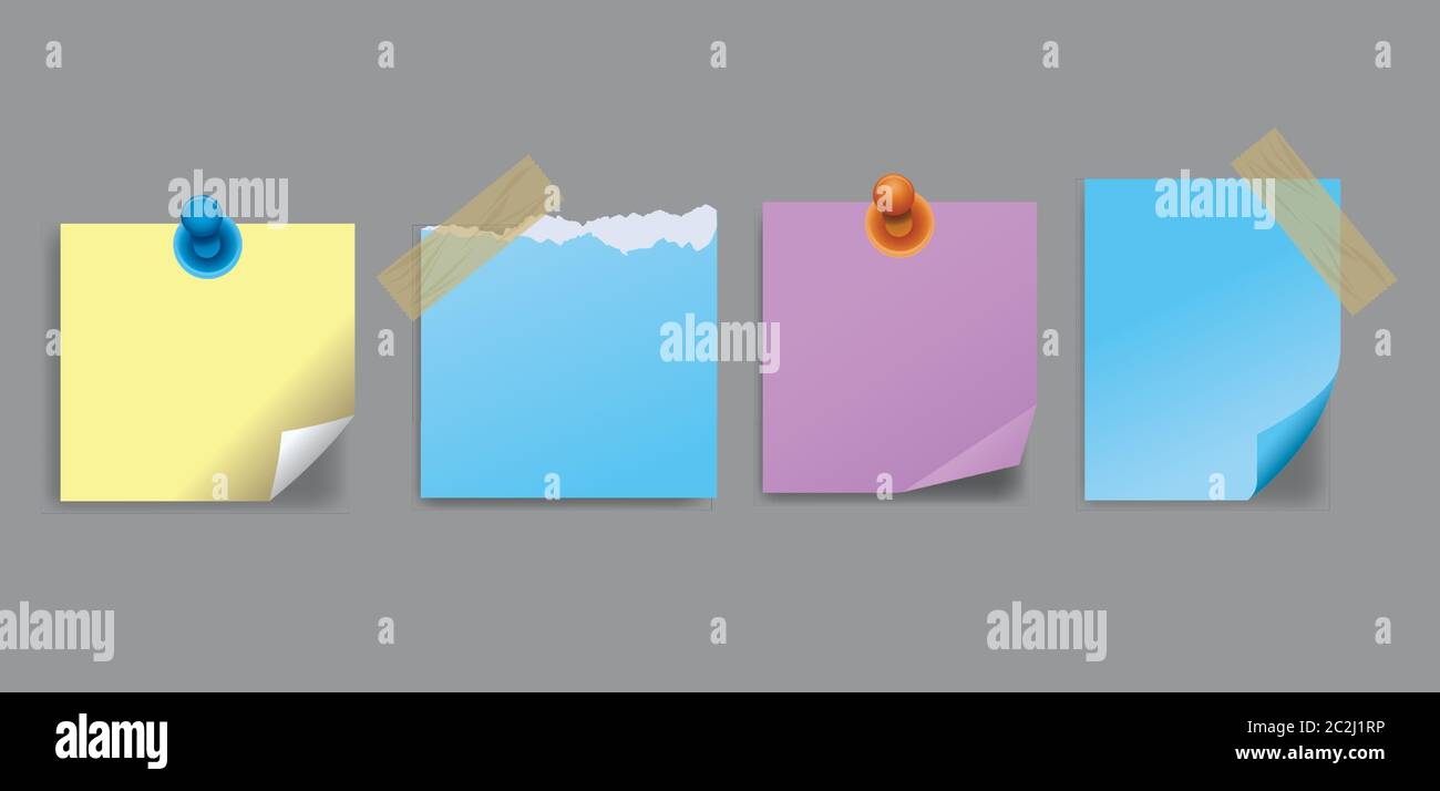set of attachment banners paper icons vector illustration design Stock ...