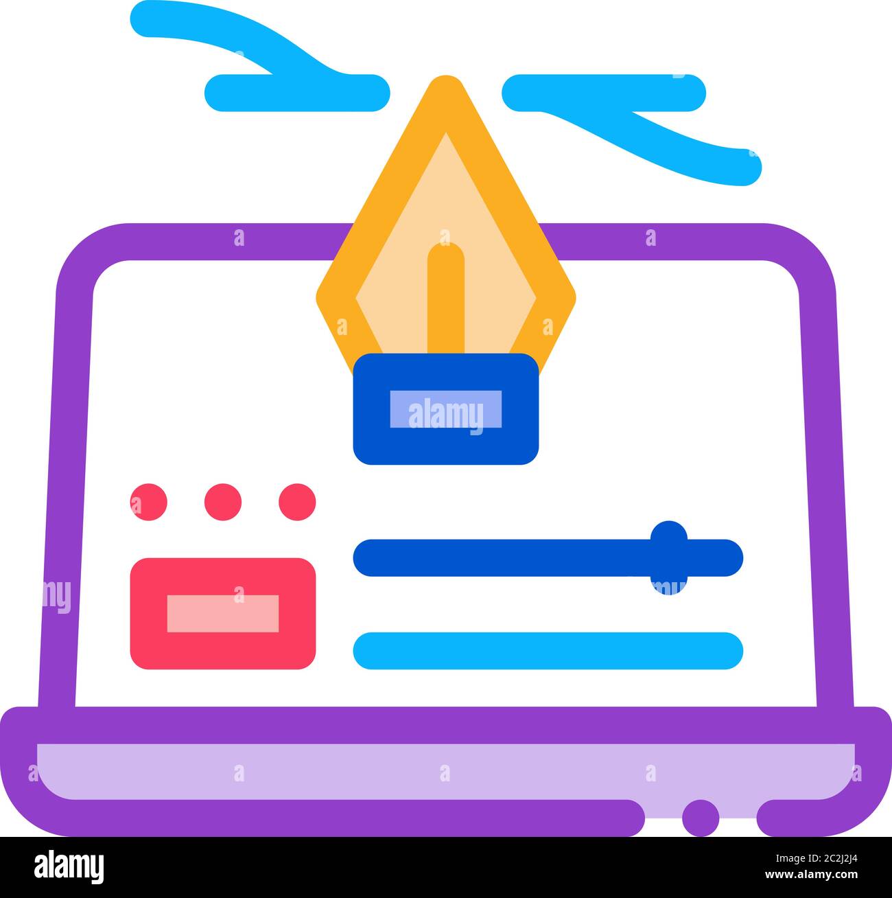 computer maker movie settings icon vector outline illustration Stock Vector
