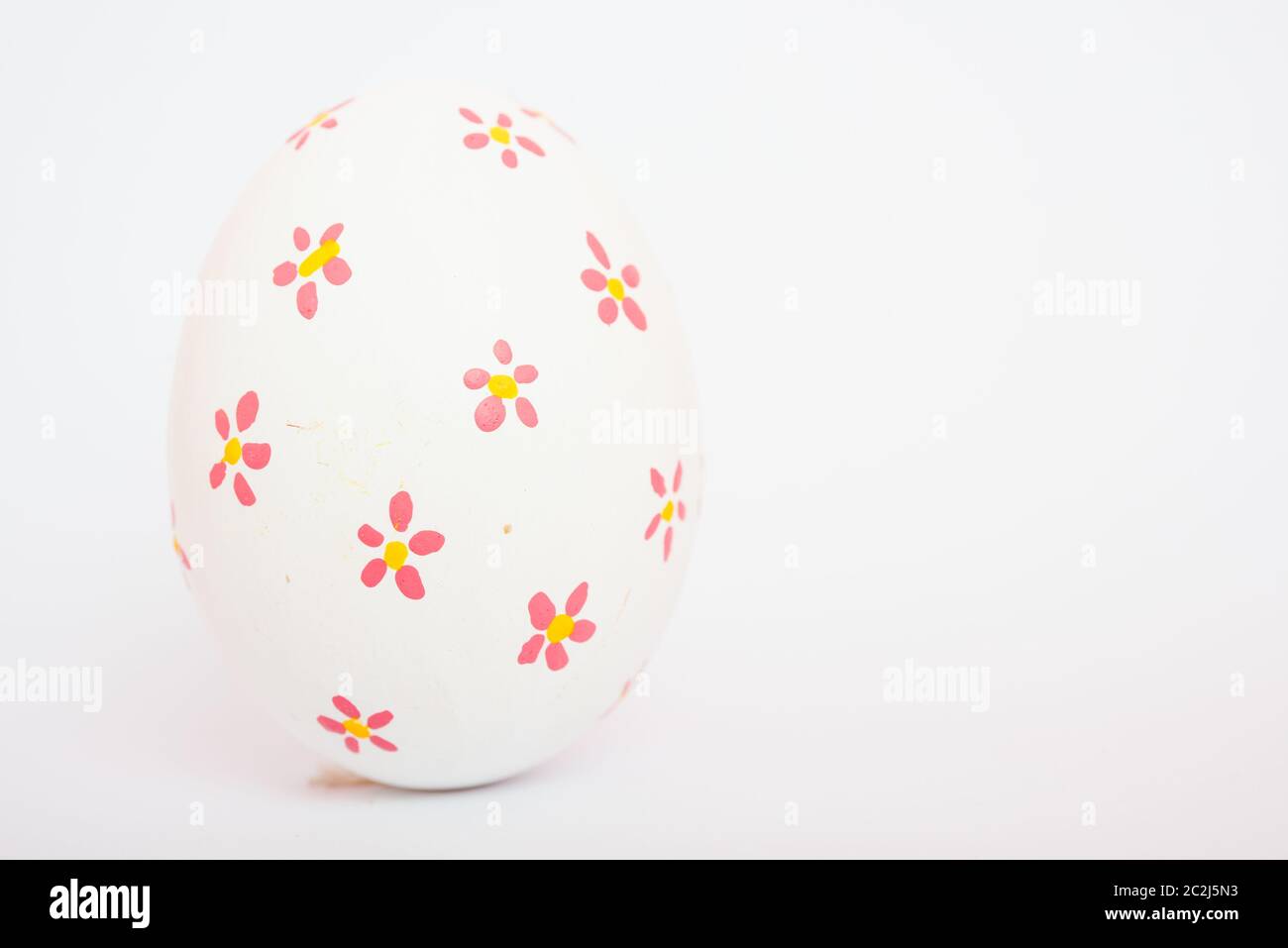 Beautiful Easter White egg color isolate on white background, Easter day concept Stock Photo