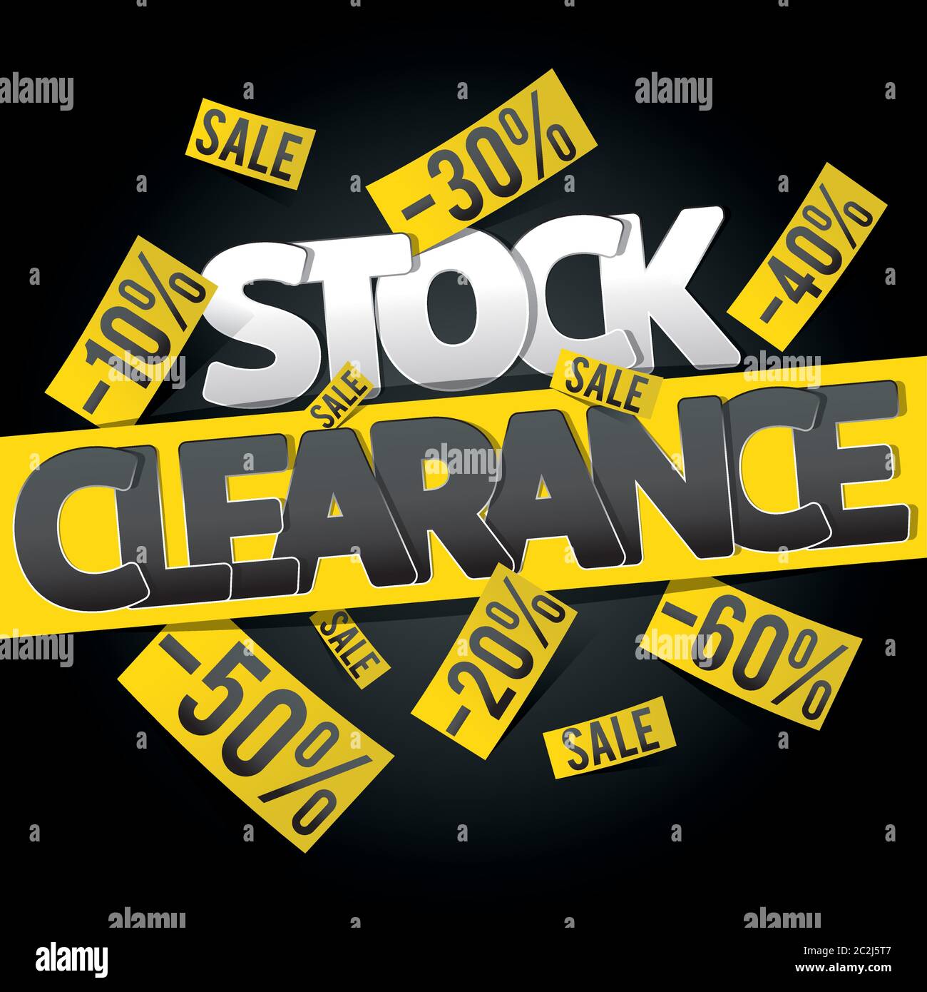 Stock clearance banner, flyer or poster design template Stock