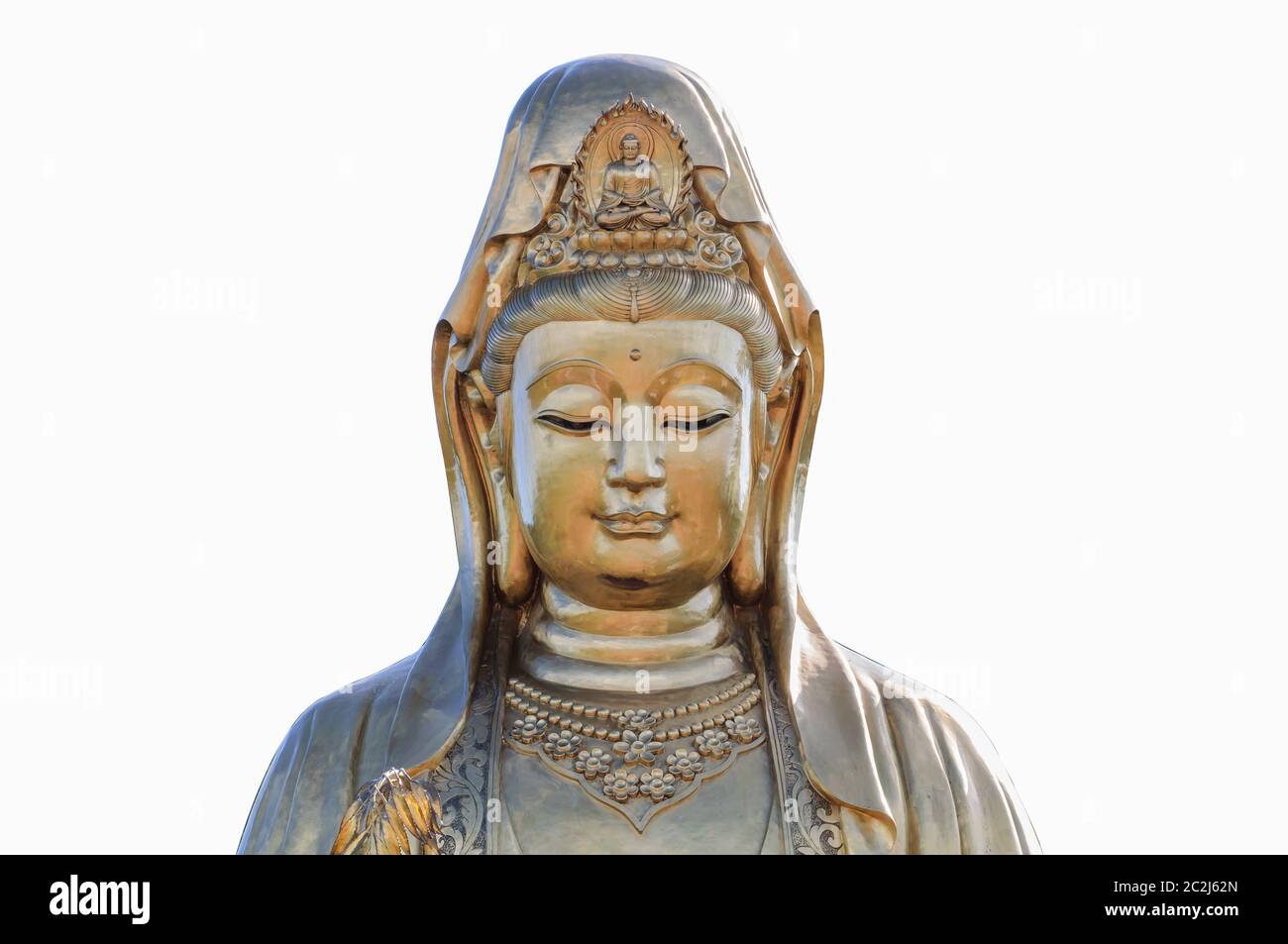 Statue of Guan Yin on white background Stock Photo Alamy