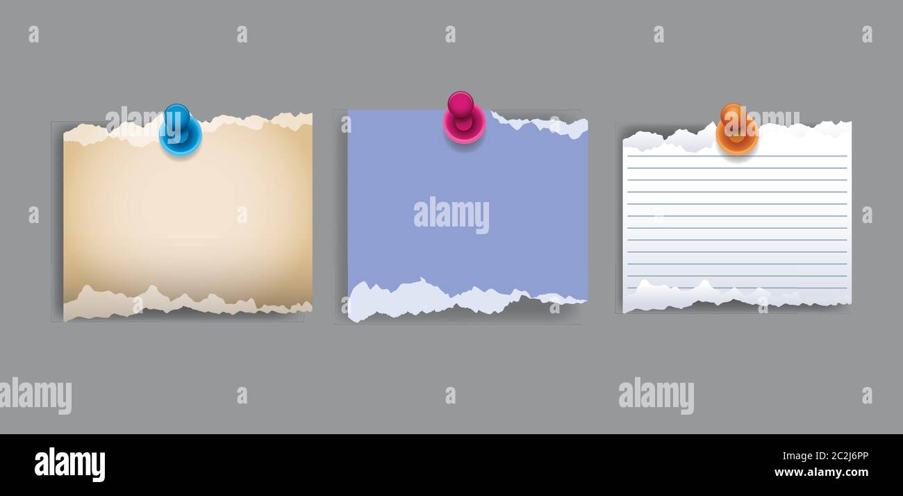 set of attachment banners paper icons vector illustration design Stock ...
