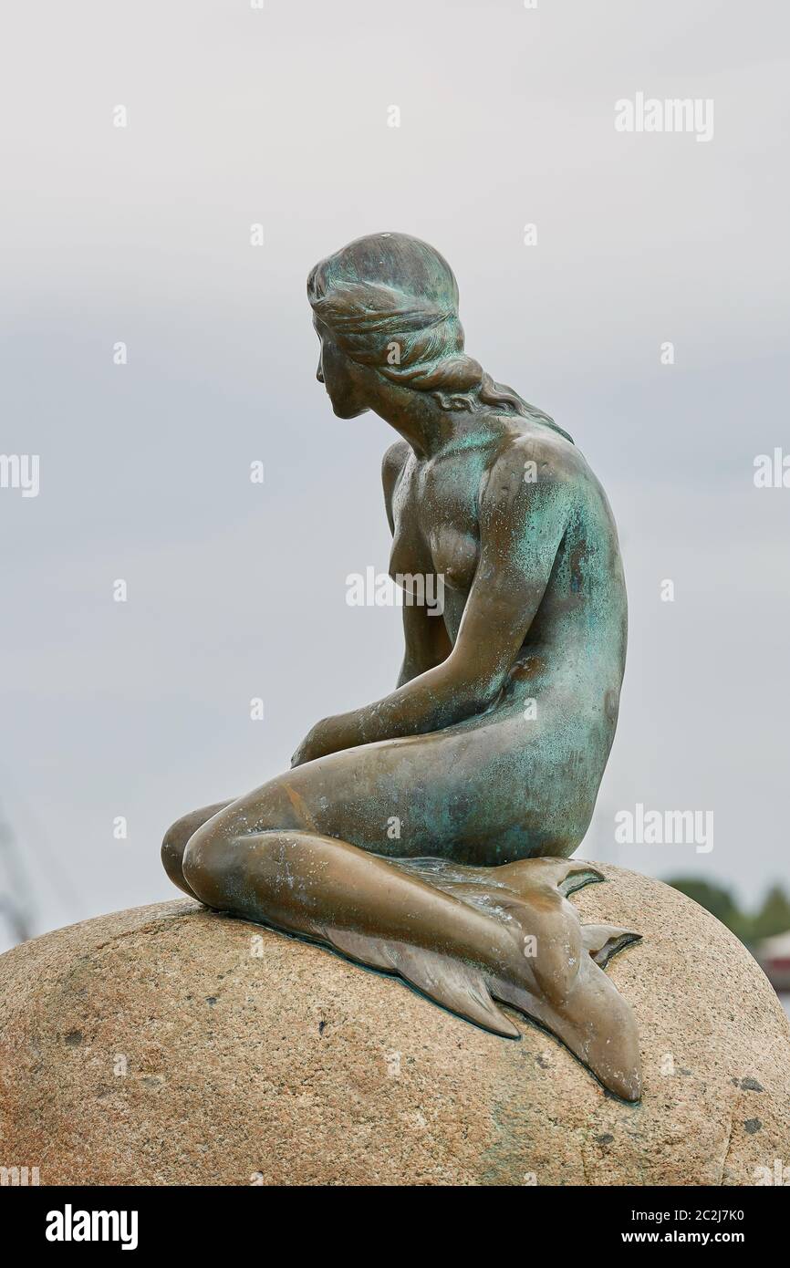 The Little Mermaid statue in Copenhagen in Denmark. Very popular