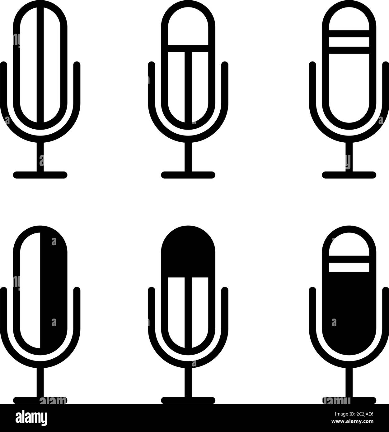 Microphone Icon, Mic Icon Vector Art Illustration Stock Vector Image