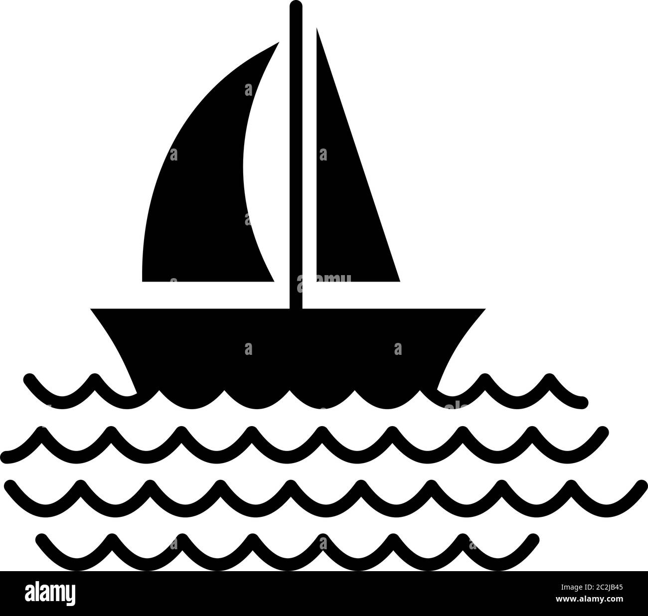 Sail Boat Icon Vector Art Illustration Stock Vector Image & Art - Alamy