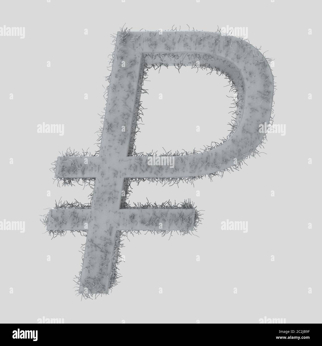 Ruble symbol sign isolated rouble  Russian ruble 3d render Stock Photo