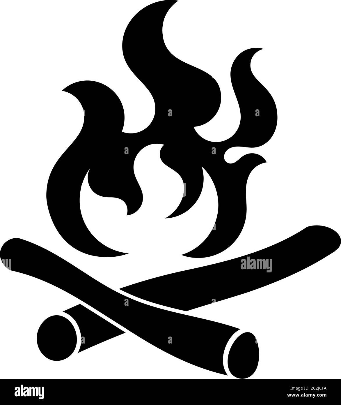 Campfire Icon, Camp Fire Vector Art Illustration Stock Vector Image