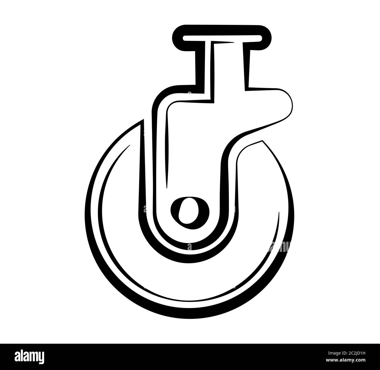 Caster Wheel Icon Vector Art Illustration Stock Vector Image & Art - Alamy
