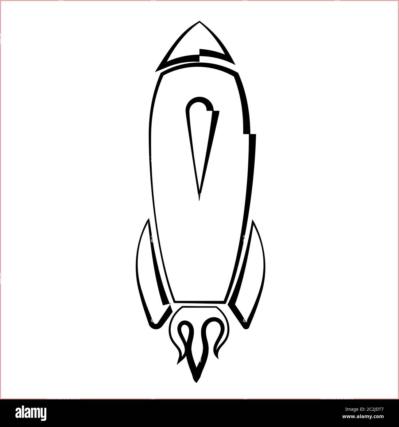 Rocket Icon, Start Up Design Vector Art Illustration Stock Vector