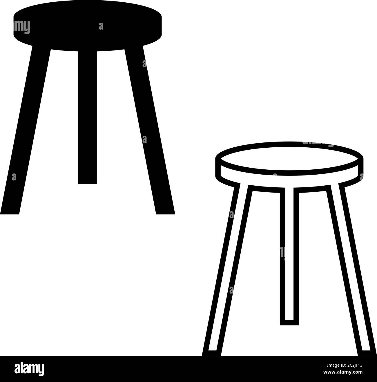 Stool Icon, Furniture Icon Vector Art Illustration Stock Vector Image