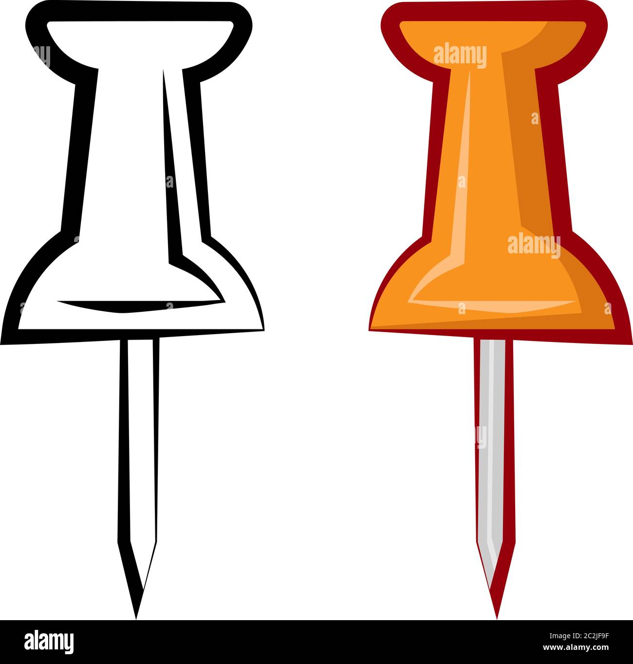 Drawing Pin Icon, Push Pin Vector Art Illustration Stock Vector Image