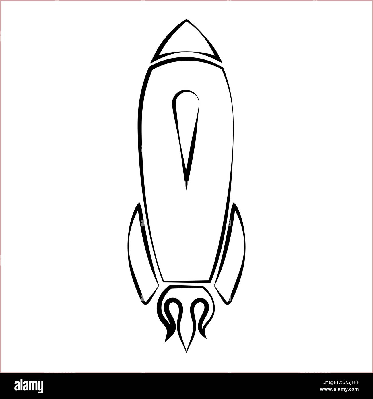 Rocket Icon, Start Up Design Vector Art Illustration Stock Vector