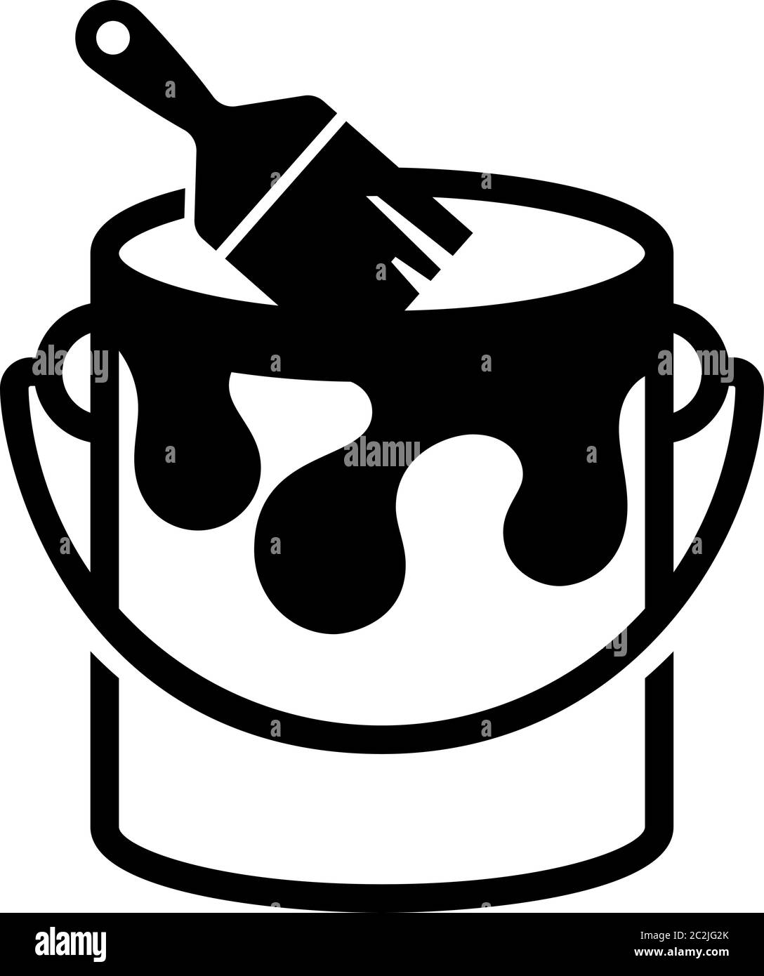Paint Bucket And Brush Icon Vector Art Illustration Stock Vector Image