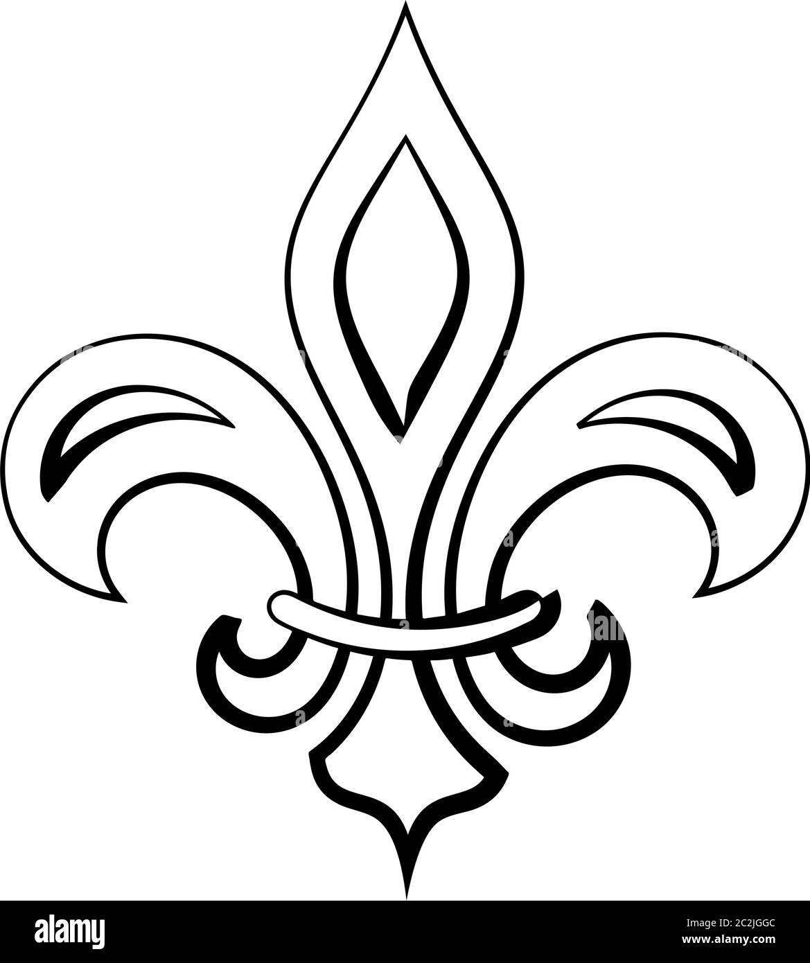 Fleur De Lis Calligraphic, FleurDeLys Or FlowerDeLuce, The Decorative Stylized Lily Vector