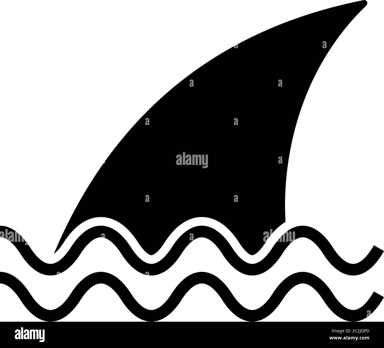 Shark Fin Icon Design Vector Art Illustration Stock Vector