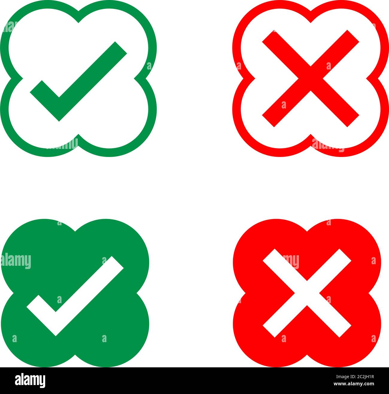 Cross Mark Icon, Delete Mark Collection Vector Art Illustration Stock Vector