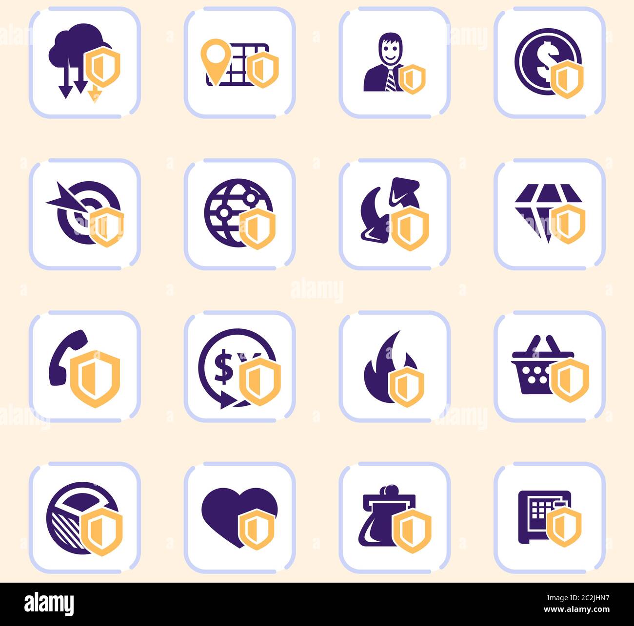 Insurance icons set for web sites and user interface Stock Photo - Alamy