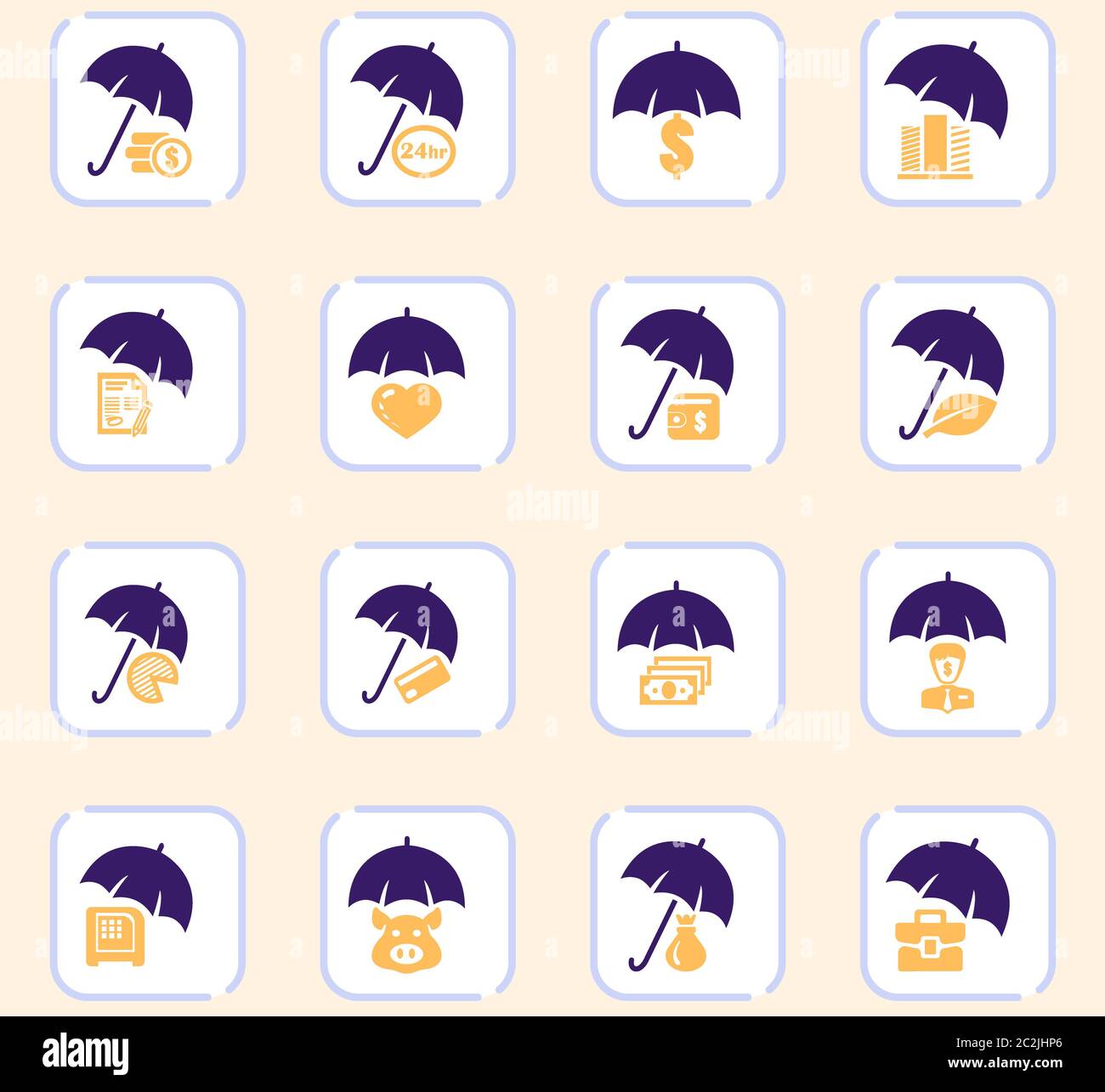 Insurance icons set for web sites and user interface Stock Photo - Alamy