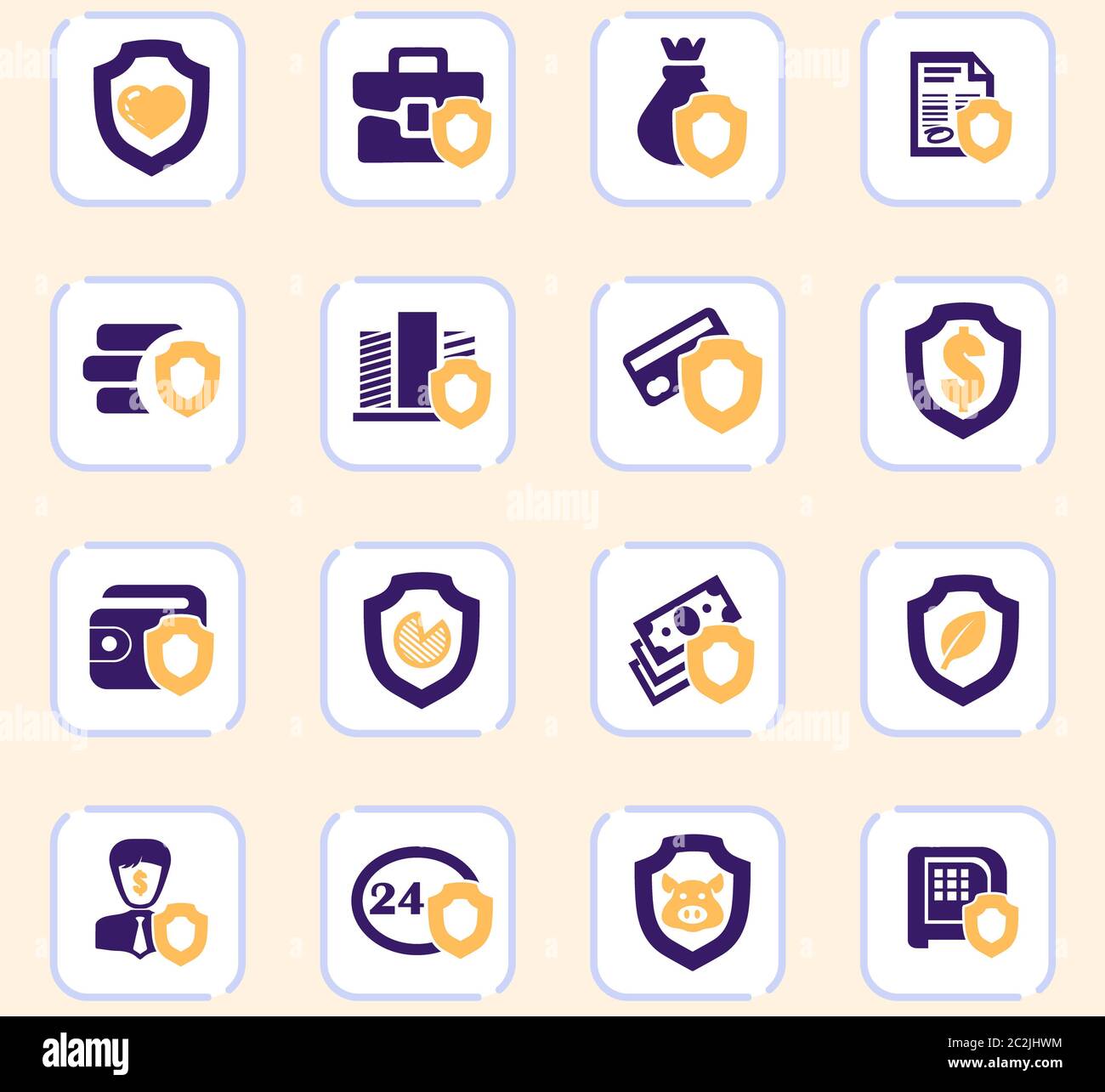 Insurance icons set for web sites and user interface Stock Photo - Alamy