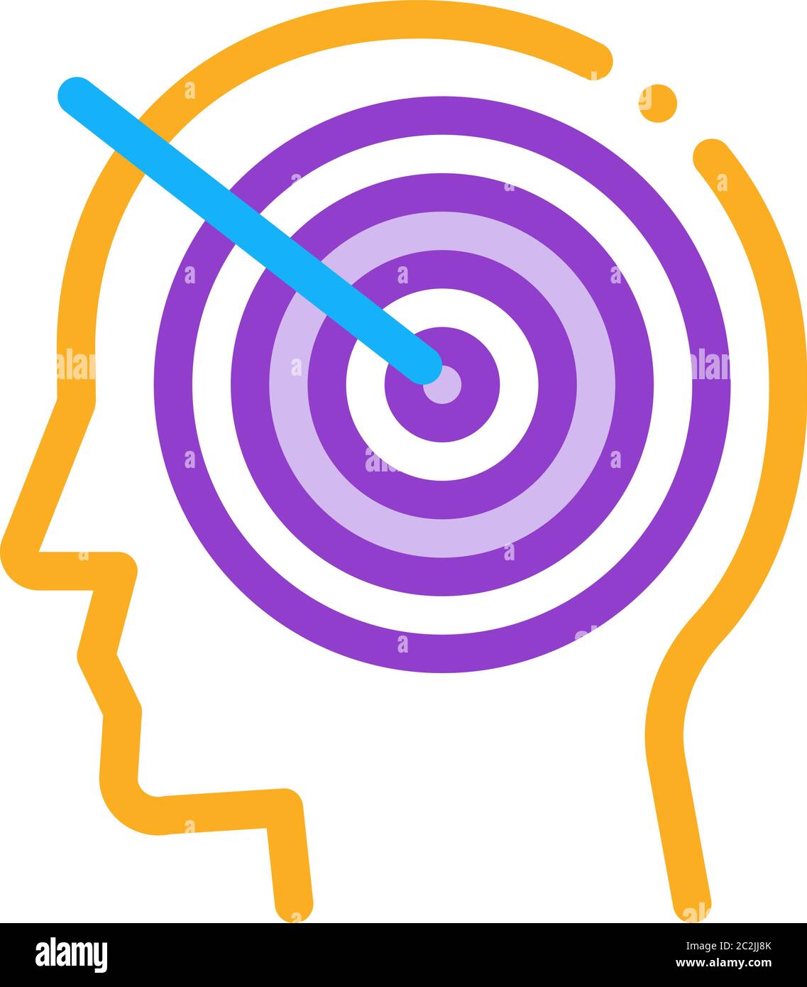 target to brain icon vector outline illustration Stock Vector Image ...