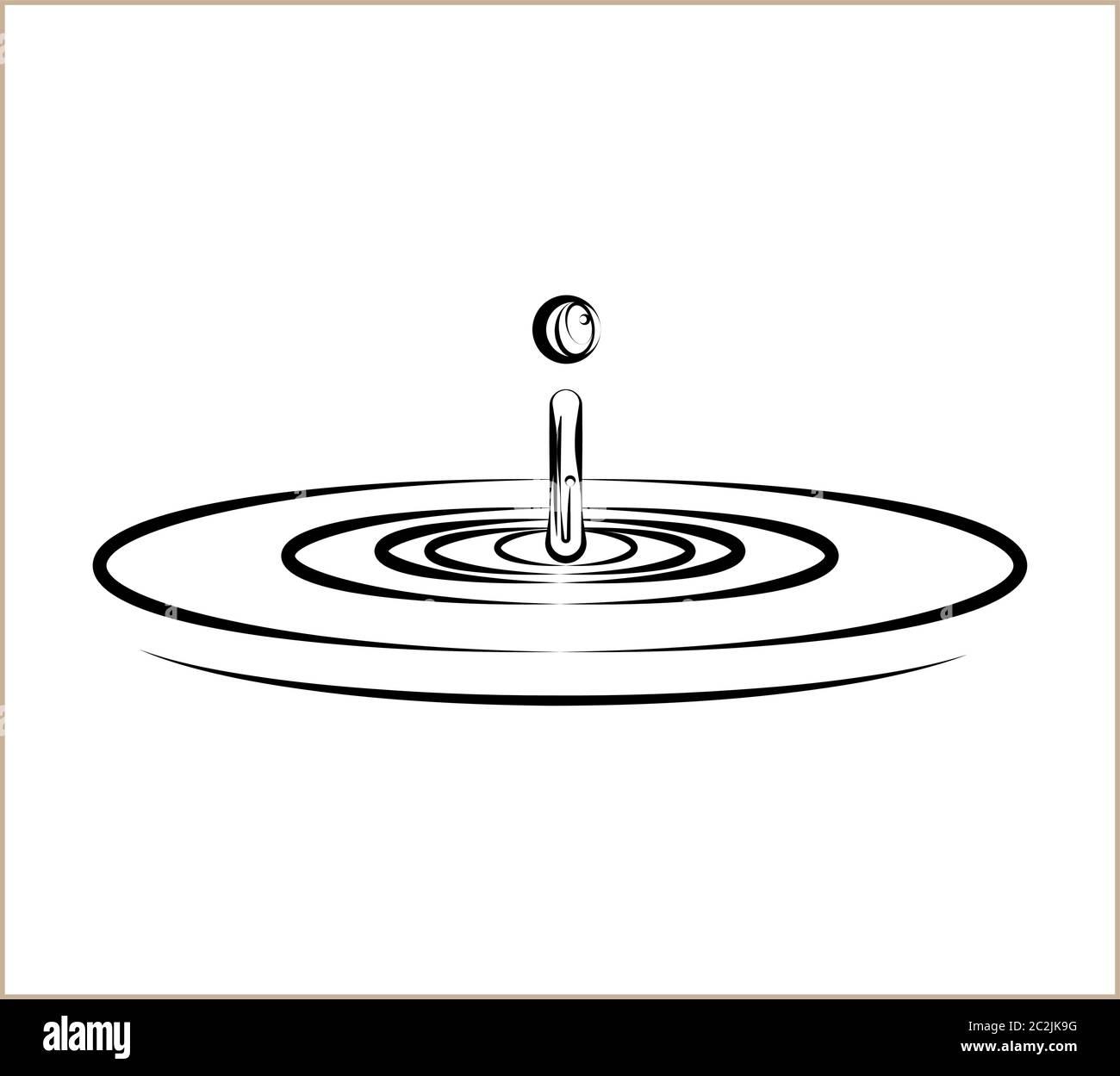 Water Drop Splash And Ripple Vector Art Illustration Stock Vector Image &  Art - Alamy
