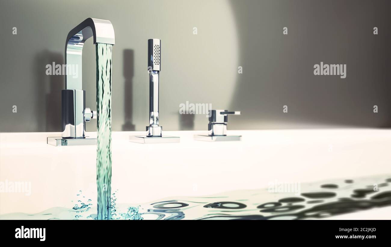filling a bathtub with water Stock Photo Alamy
