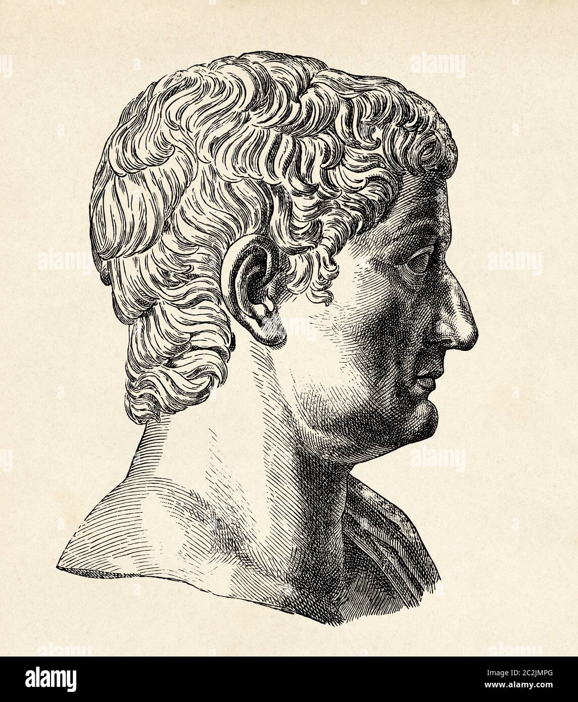 Portrait of Roman Emperor Tiberius Caesar Augustus (Tiberius Claudius Caesar Augustus Germanicus
