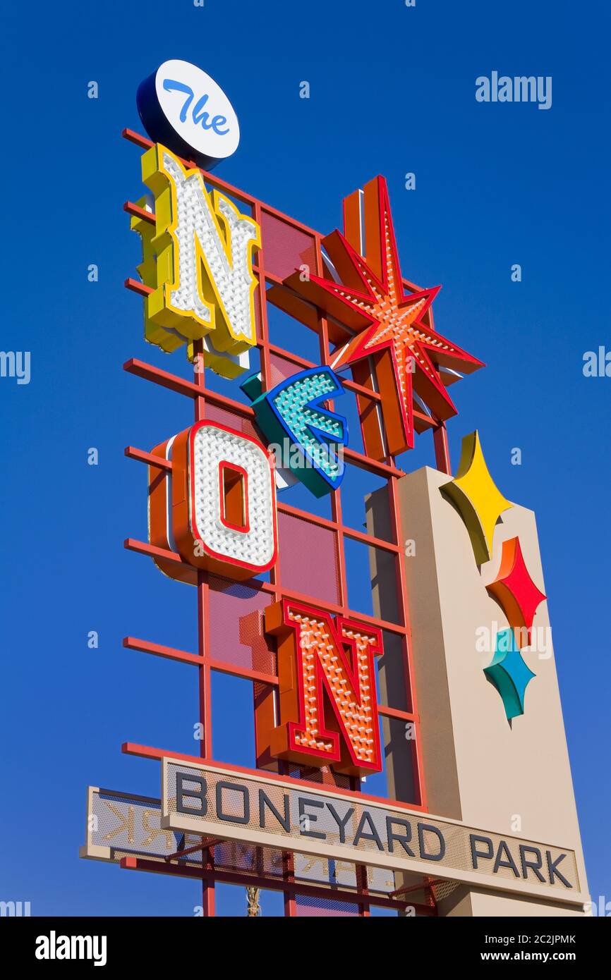 Neon Boneyard Park, Las Vegas, Nevada, USA, North America Stock Photo