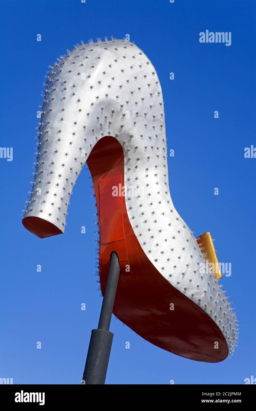 Silver Slipper at the Neon Boneyard Park, Las Vegas, Nevada, USA, North America Stock Photo