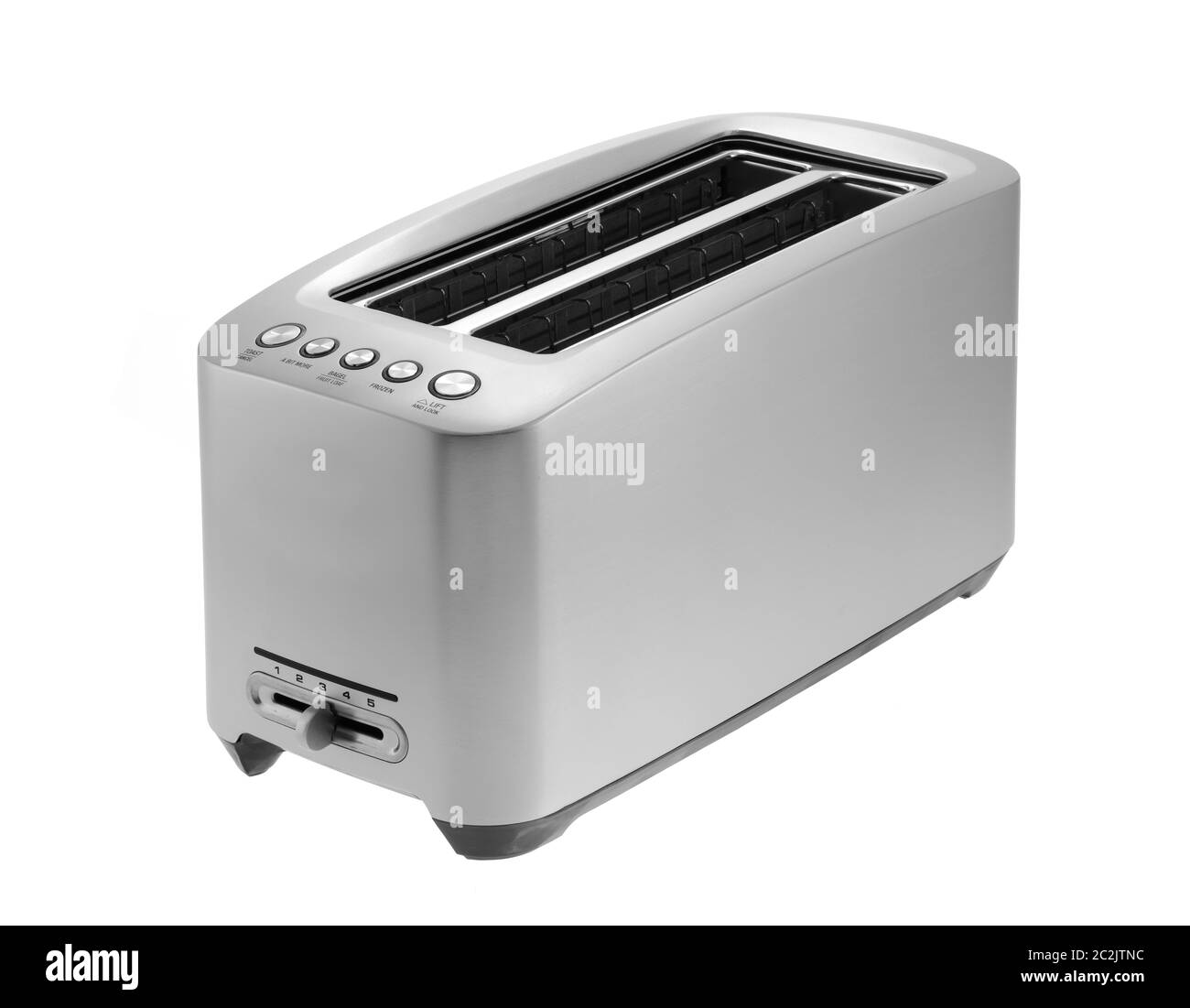 A silver chrome toaster isolated in white with clipping path Stock Photo