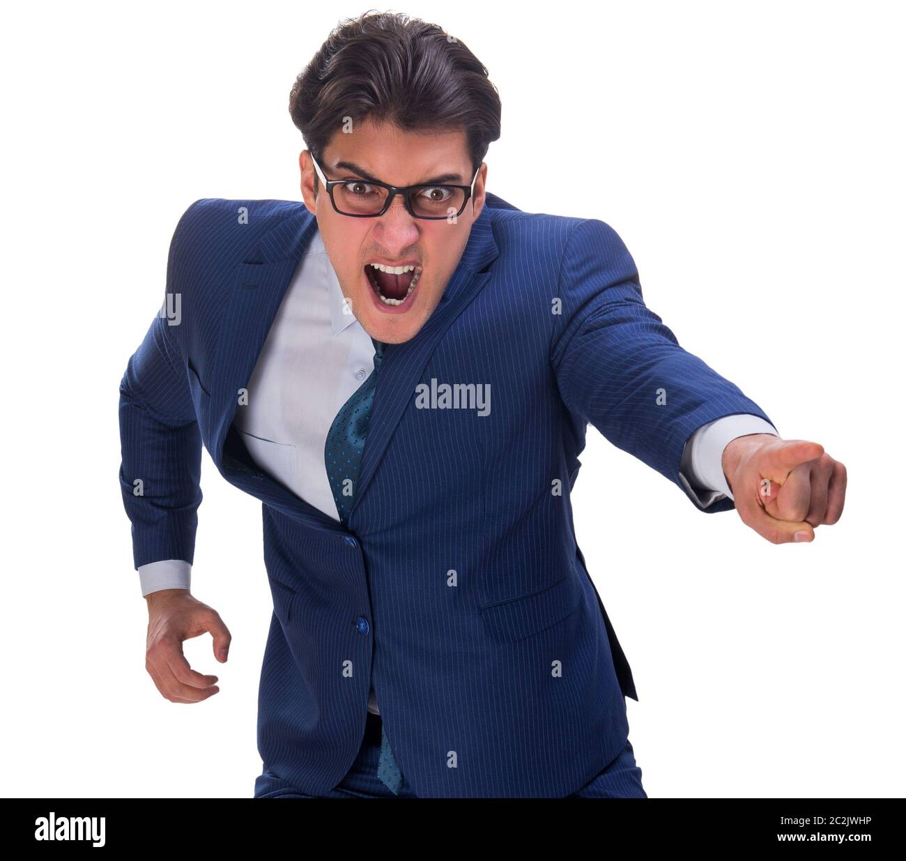 The businessman isolated on the white background Stock Photo - Alamy