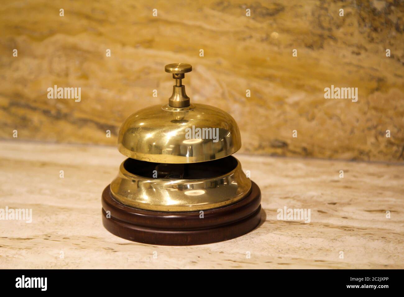 A hotel reception bell for guest registration Stock Photo