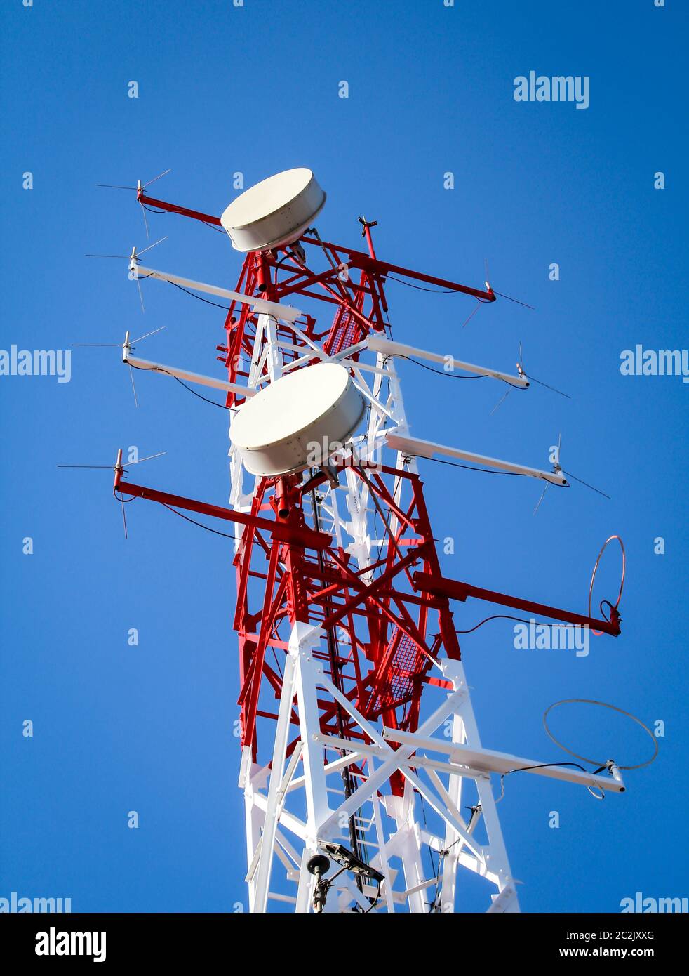 Radio tower, radio system for military, nautical and civil purposes Stock Photo