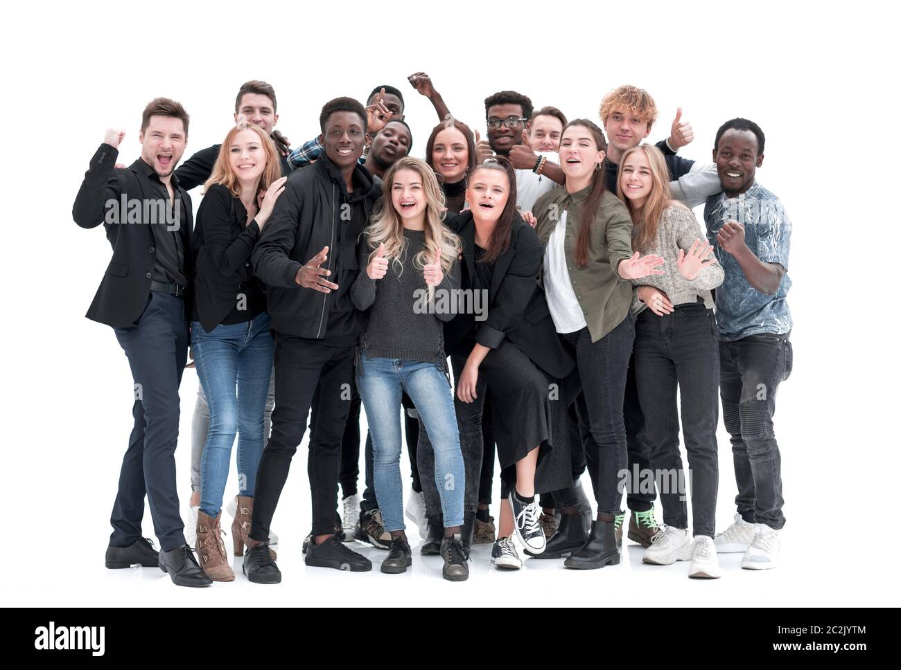 group of happy young people standing together Stock Photo - Alamy