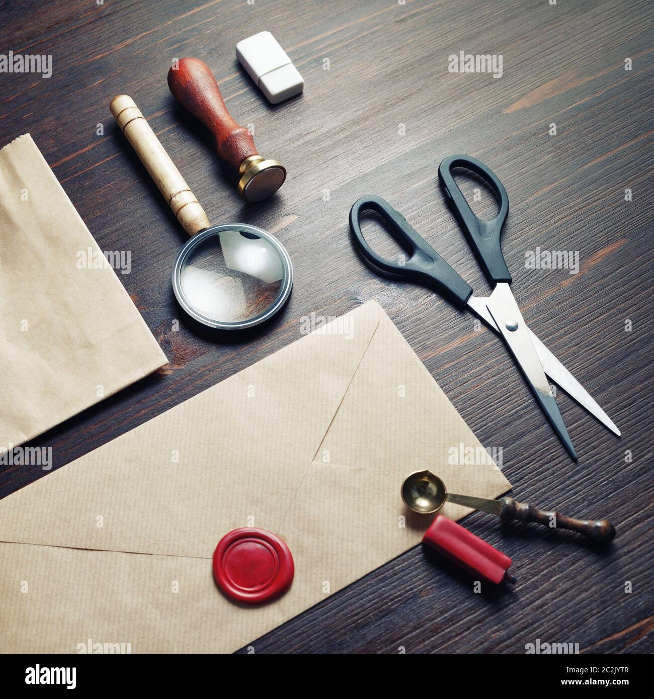 Vintage stationery set Stock Photo Alamy