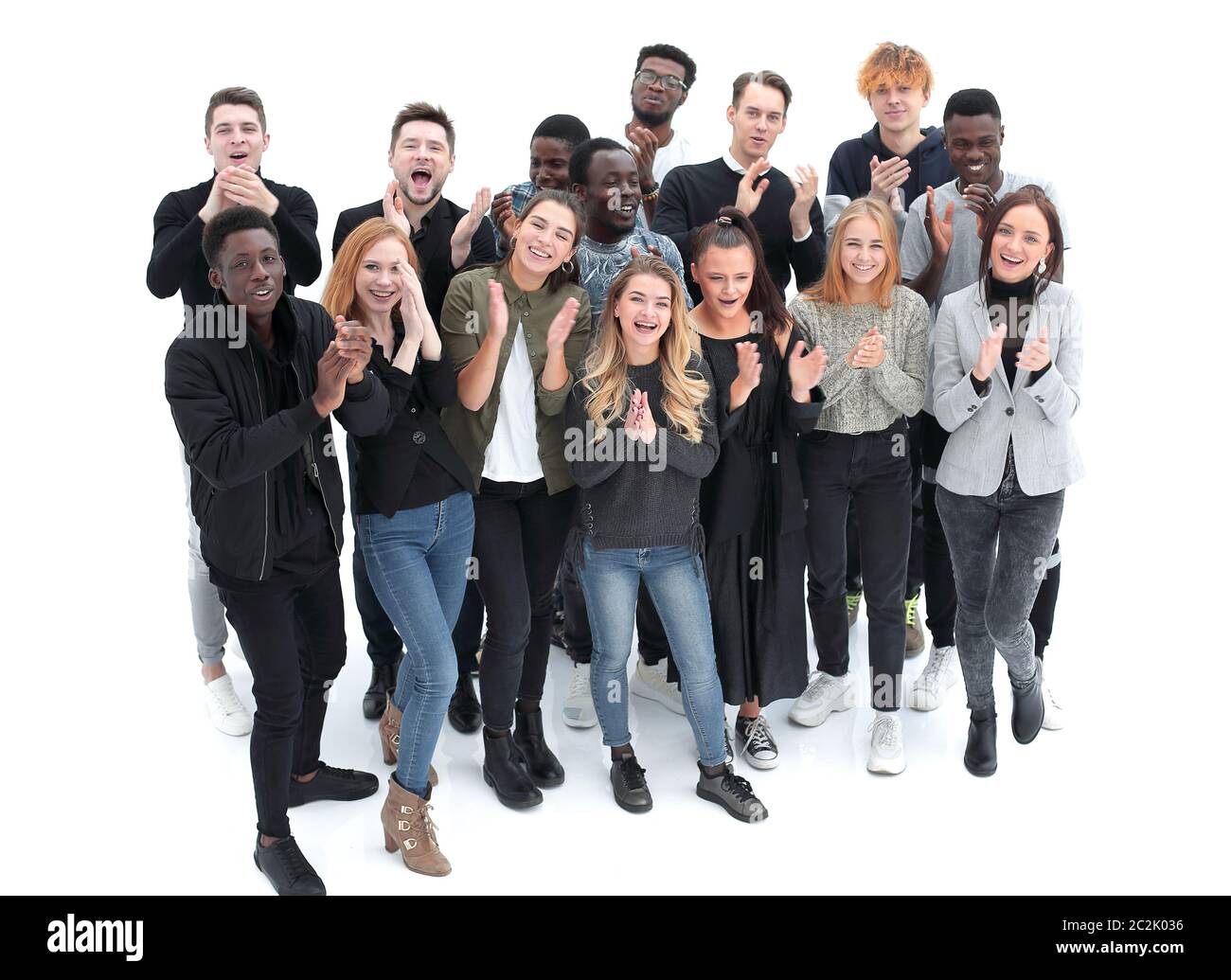 group of happy young people standing together Stock Photo - Alamy