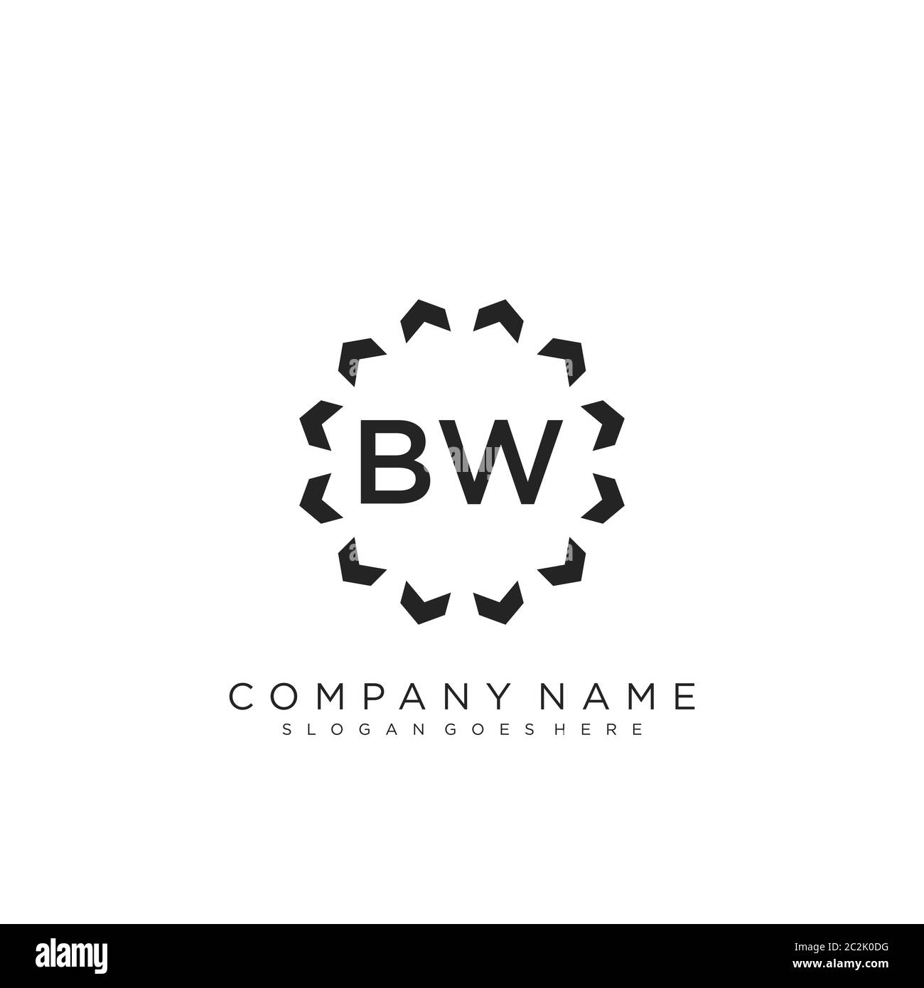 Initial letter BW beauty handwriting logo vector Stock Vector