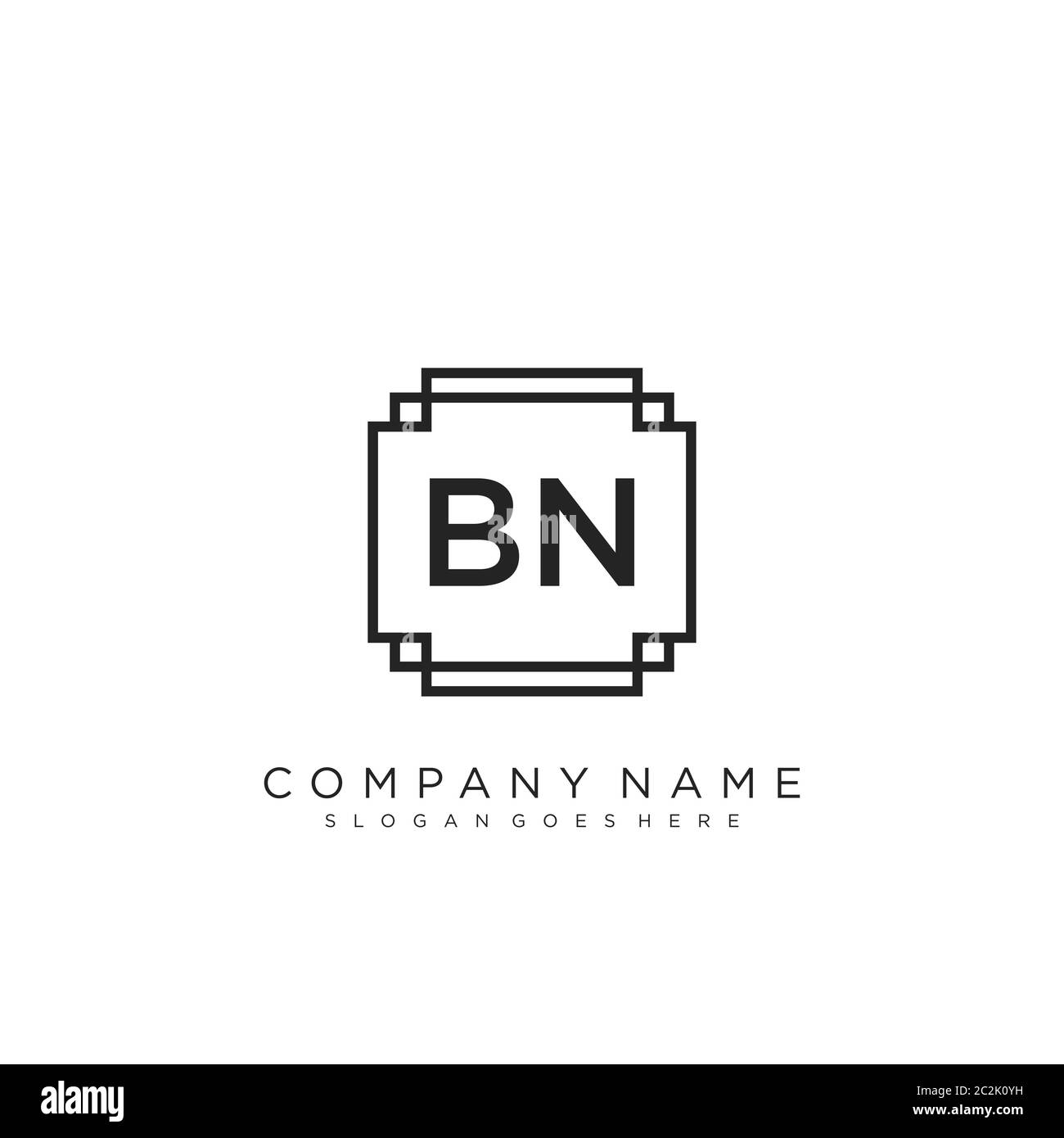Initial letter BN beauty handwriting logo vector Stock Vector
