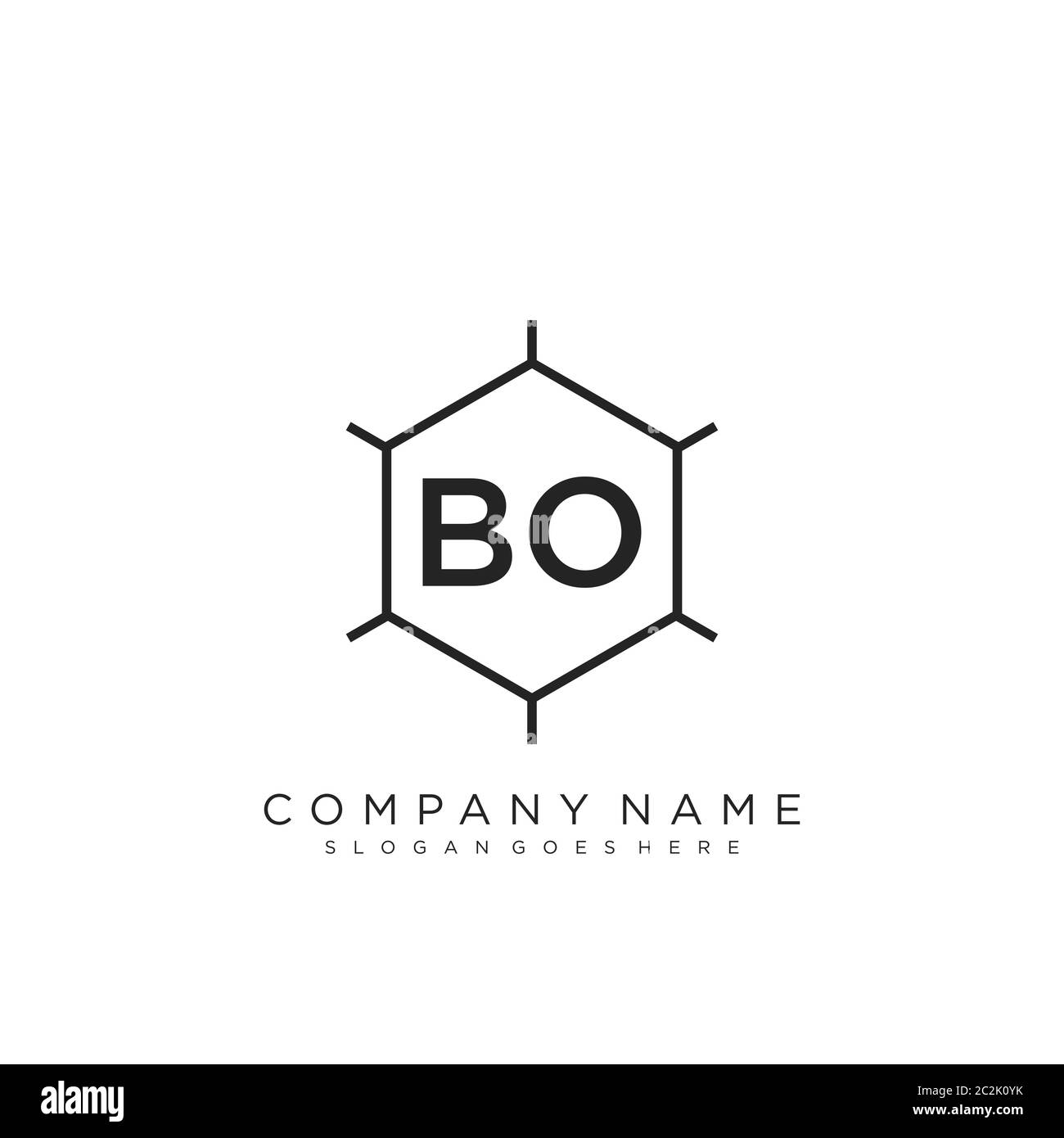 Initial letter BO beauty handwriting logo vector Stock Vector