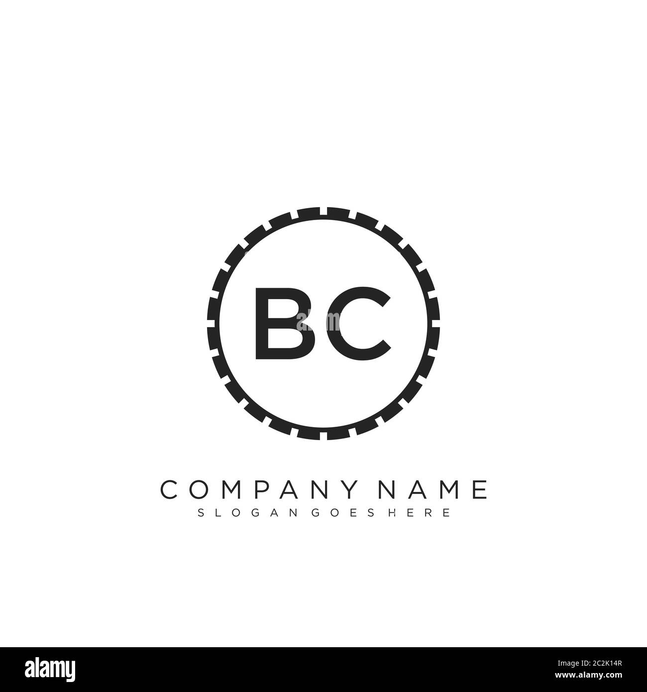Initial letter BC beauty handwriting logo vector Stock Vector
